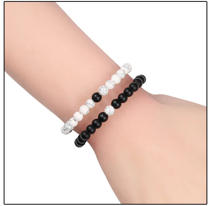 Bracelet Couple blanc et noir