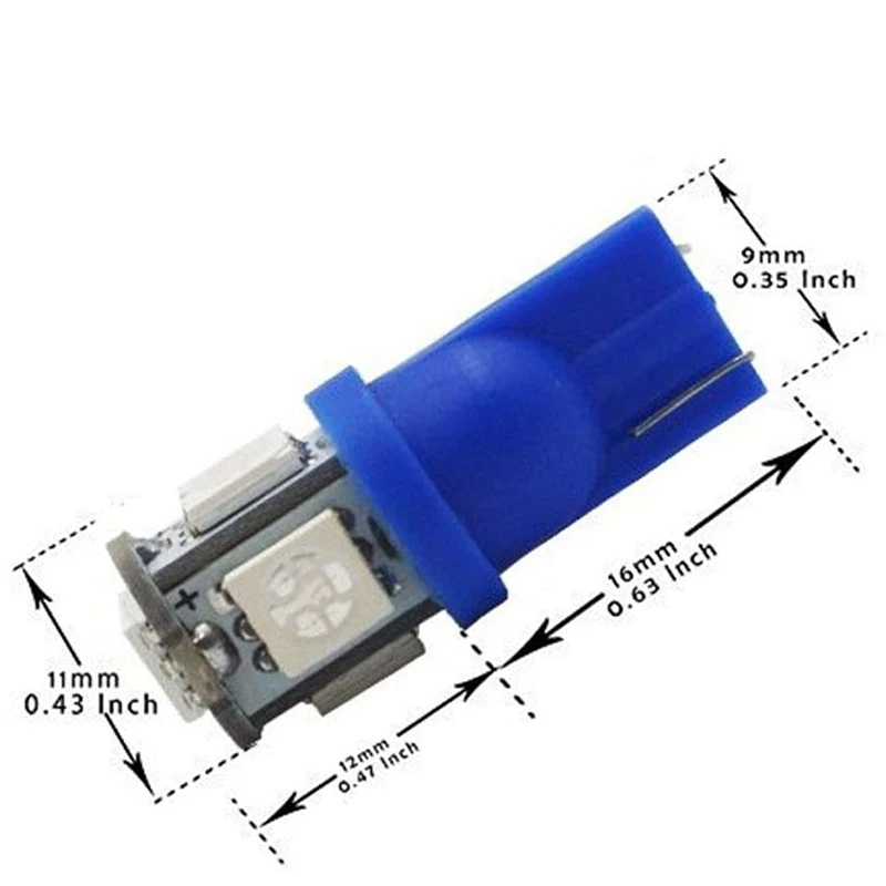 3 шт. СИНИЙ 94 T10 168 2825 W5W 175 158 лампы 5050 5 SMD светодиодный светильник 12V автомобильный