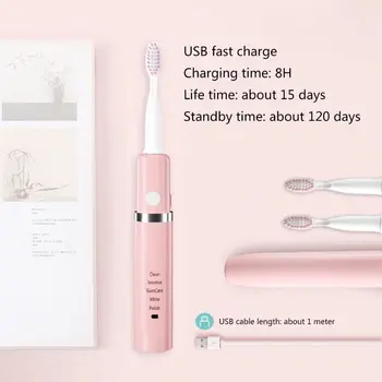

Powerful Ultrasonic Sonic Electric Toothbrush with 4 Replacement Heads 5 Modes