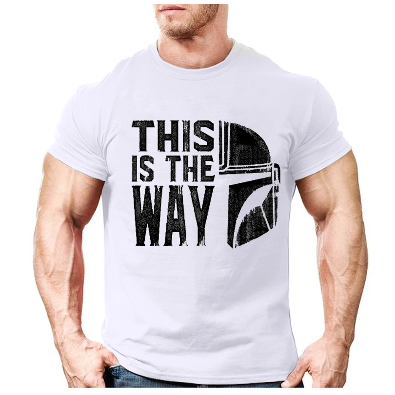 Футболка мужская с круглым вырезом модная повседневная рубашка из хлопка топ в