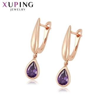 

Xuping Jewelry for Girls Water Drop Shaped New Arrival Earrings Hoops Simple Sweet Little Fresh Christmas Gifts 98584