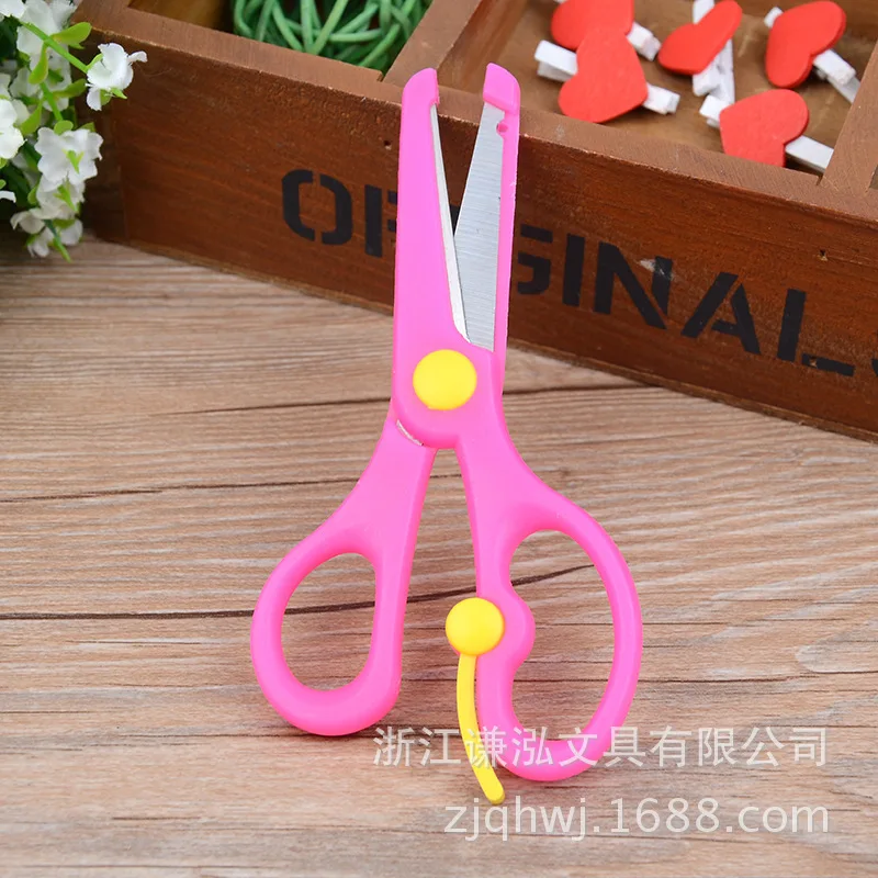 Children Safe Scissors Album Lace Scissors for Students CHILDREN'S Scissors Cartoon Anti-Pinch Elasticity Plastic Manual Scissor