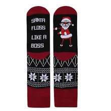 Дизайн; модные забавные носки унисекс с рождественским принтом Санта Клауса; дышащие хлопковые носки; новогодние носки; подарок для взрослых