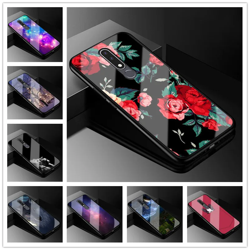 

For Nokia 8.1 Case Tempered Glass Phone Cover For Nokia 6.1 Plus X6 X7 X5 5.1 Plus X71 7 Plus Cases 6.1Plus 7Plus for Nokia8.1
