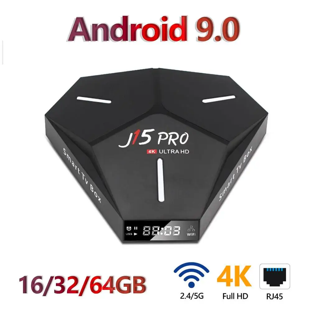 Популярная Смарт ТВ-приставка Android 9 0 4 Гб 32 ГБ с четырехъядерным процессором RJ45