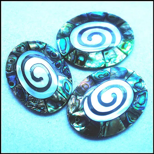 oval 50x45mm Подвески в виде ракушек из натурального жемчуга, подвески в виде ракушек, Сова, Черепашки, лист - Цвет: oval 50x45mm
