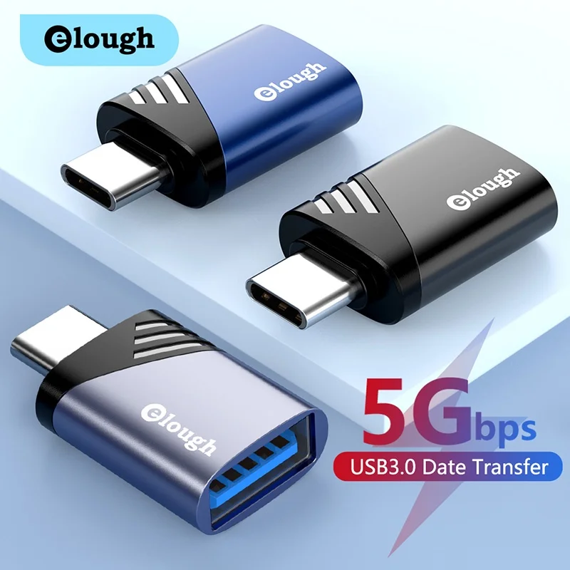 Elough USB 3.0 To Type C Adapter OTG USB-A Male Micro Adaptador For Macbook Xiaomi POCO Samsung S20 Connector | Мобильные телефоны