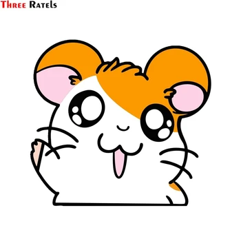 

Three Ratels FC135 3D Cute HAMTARO Anime Peeking Motorcycle Car Bumper Window Decal Vinyl Car Sticker Graffiti Laptop Sticker
