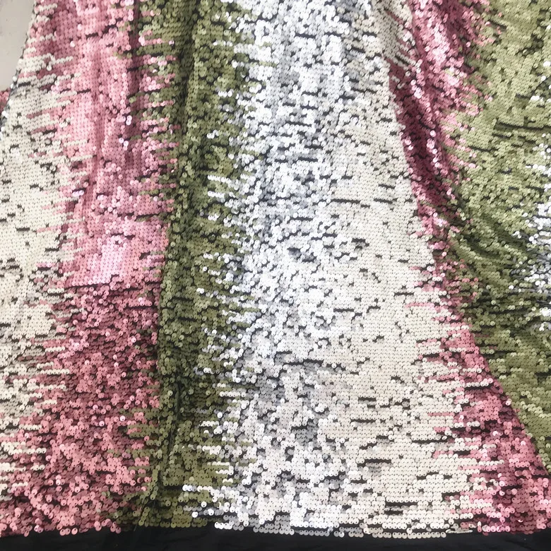 Трикотажное эластичное градиентное изменение цвета блесток ткань вышивка высокого класса Женское Платье дизайнерский материал Stoffen Telas 90x130 см