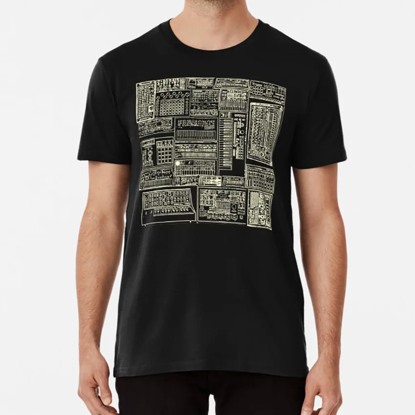 Синтезатор фанерная композиция белая футболка музыкальный синтезатор synth synthwave