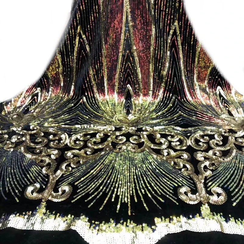 Высококачественная блестящая ткань для модного праздничного платья, 5 ярдов/Лот, традиционный принт, Новая мода