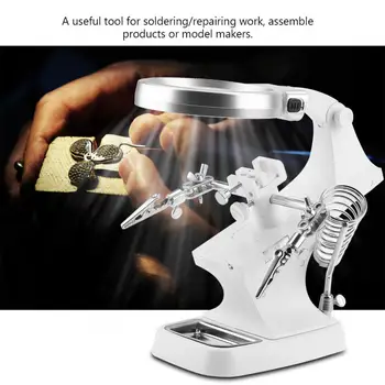 

Nail Art Multi-functional Welding LED Magnifier Magnifying Glass Soldering 360 Degree Rotation Repair Tool Nail Accessoires