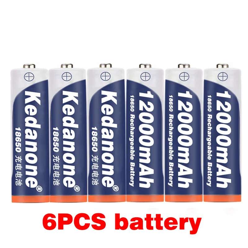 Rechargeable lithium ion battery for flashlight 18650 V 3.718650 MAH capacity 12000 new | Электроника
