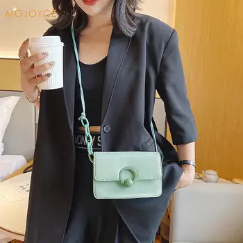 

Women Candy Color Messenger Bags Square Chain Shoulder PU Leather Small Purse Chain Female Elegant Shoulder Handbags