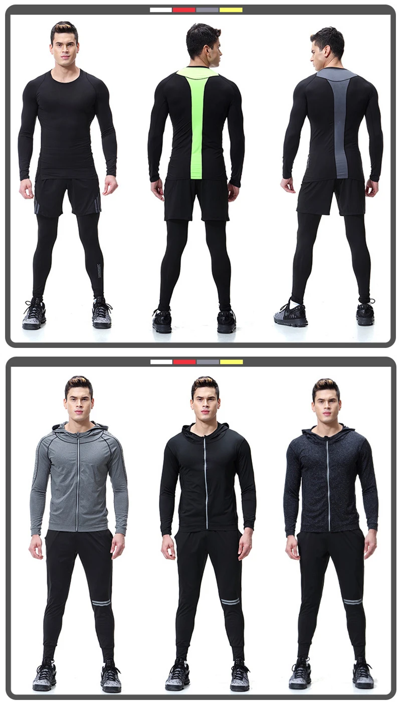 Winter New Yd Running Set Men Cool Quick Dry Mens Sport Suit Fitness Tight Gym Clothing Training Suit Workout Men's Sportswear