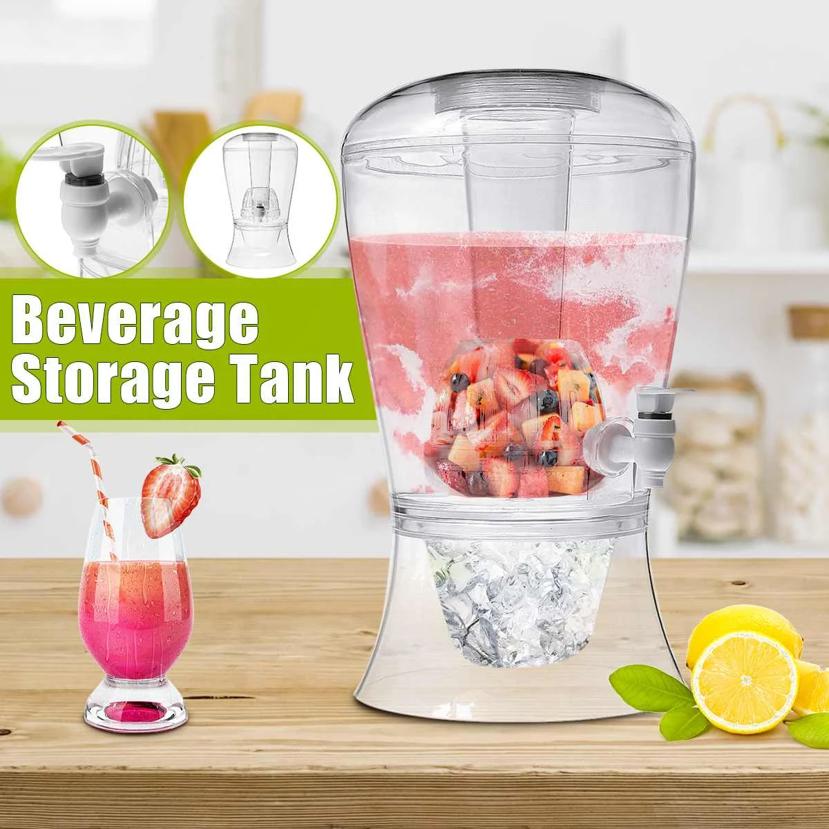 

8L PP Juice Cold Drink Dispenser Party Wine Beer Drinks Tank Container Bar Tools Lemonade Beverage Cooler Holder With A Tap