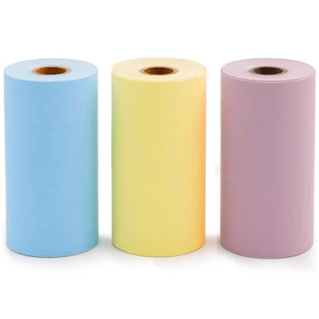 

3 Color Direct Thermal Paper for PAPERANG/PeriPage Pocket Mobile Printer 57mm x 30mm, Black on Yellow/Blue/Pink