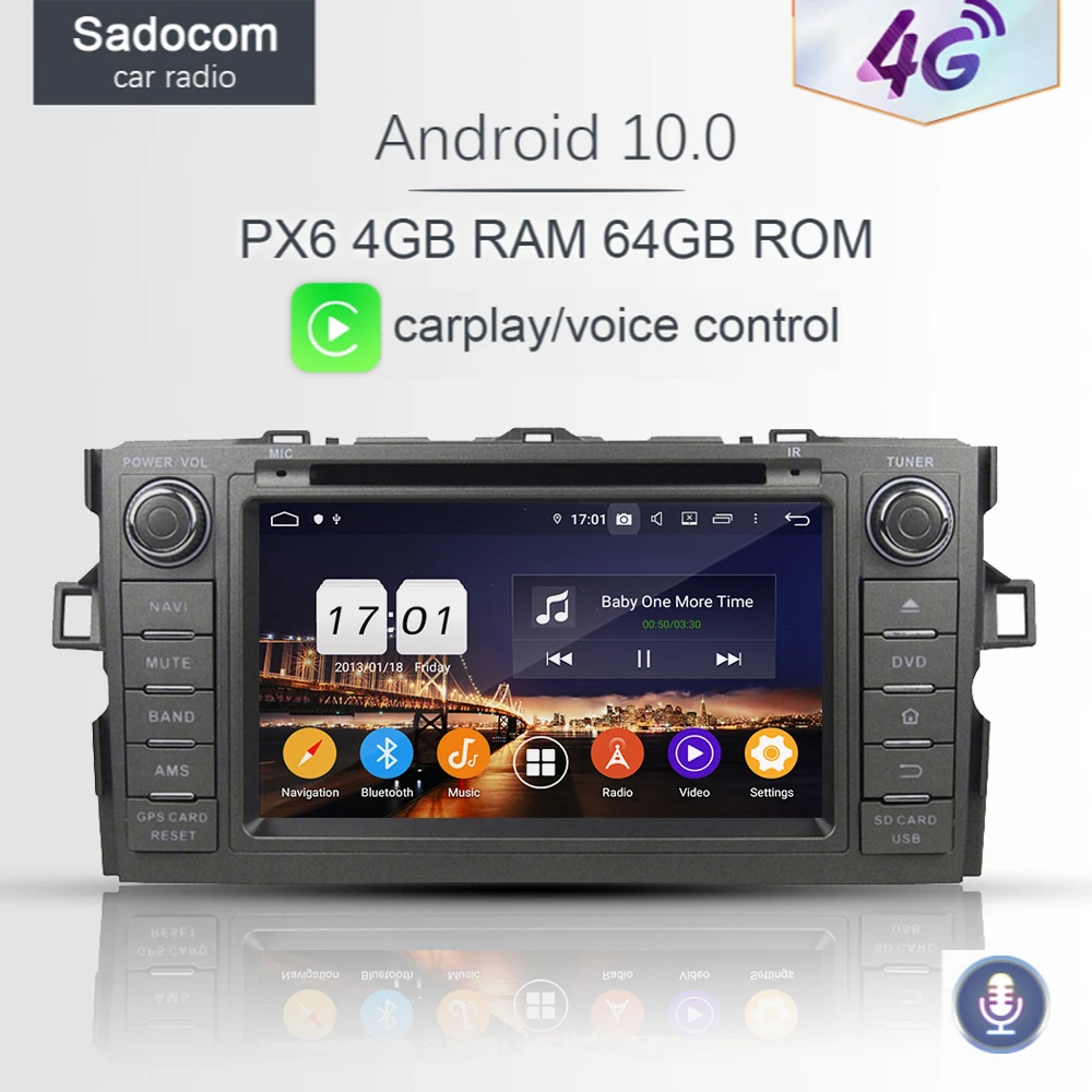 Автомобильный DVD-плеер PX6 DSP 2 din Android 10 0 64 Гб ПЗУ 4 ОЗУ 8 ядер автомобильный