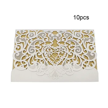 

10pcs Engagement Invitation Card Delicate Carved Mr/Mrs Pattern Laser Cut Birthday Party Festival Favors Card Romantic Wedding