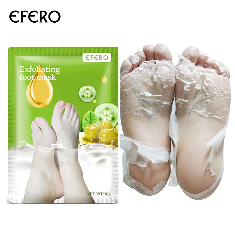 

EFERO 1Pairs Peeling Foot Mask Exfoliating Scrub Pedicure Spa Socks Foot Peel Feet Care For Heels Remove Dead Skin Moisture