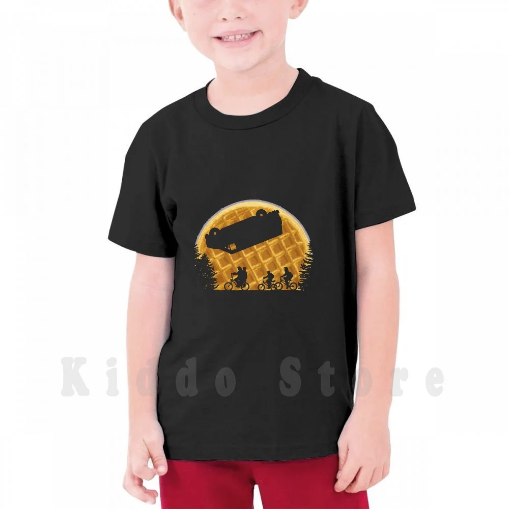 thumbnail image 1 of Stranger Moon T Shirt Cotton Men DIY Print Cool Tee 80s Moon Waffles Netflix Hawkins Upside Down Eleven Demogorgon Things 1980s, 1 of 5