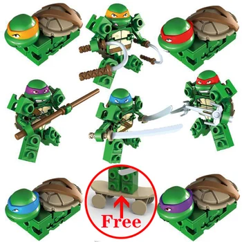 

Buy One Free One Leonardo Raphael Michelangelo Donatello Turtles Cartoon Character Building Blocks Compatible For Child