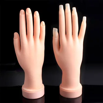 

Nail Art Flexible Fake Bendable Finger Decorative Reusable Simulation Beginners Practice Manicure Salon Hand Model Training
