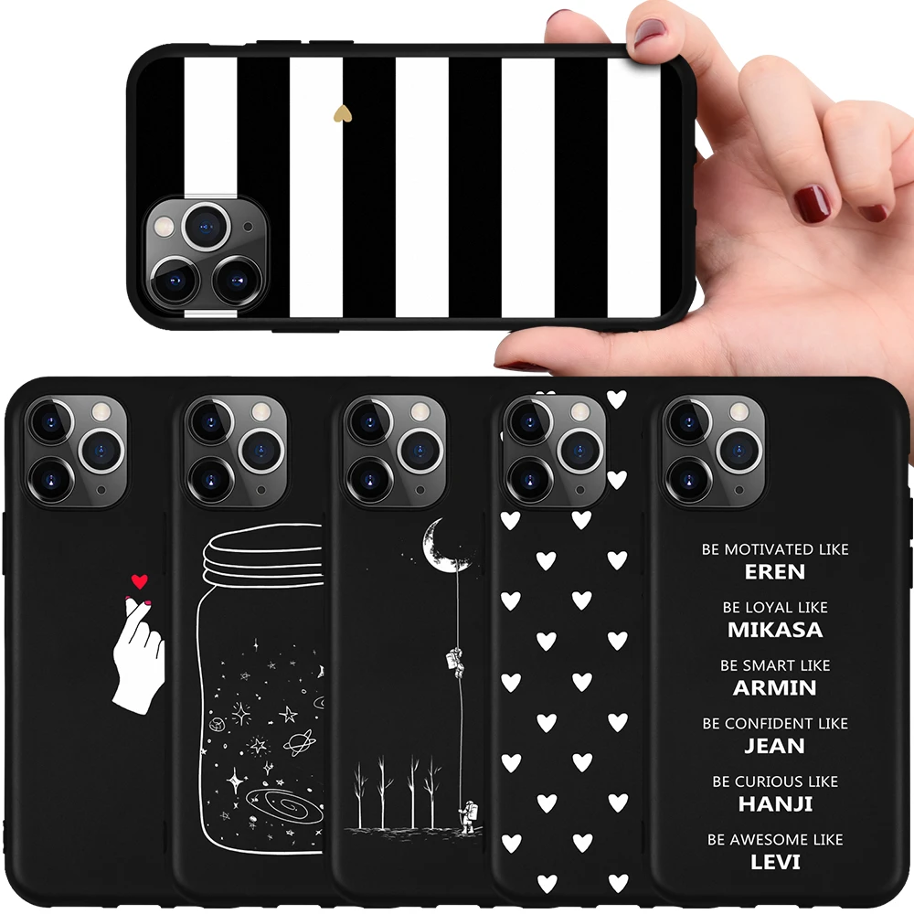 

Cover For iPhone 11 Cases Phone Case Soft TPU For iPhone 11 Pro Max 2019 11Pro 5.8inch 6.1inch 6.5inch Black Matte Coque Fundas