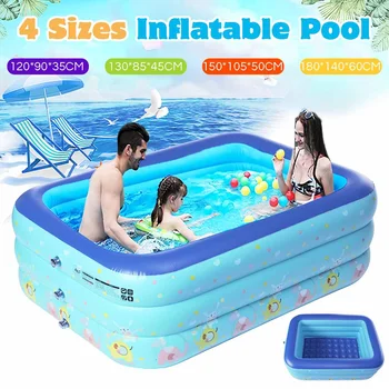 

120/130/150cm Children Bathing Tub Baby Home Use Paddling Pool Inflatable Square Swimming Pool Kids Inflatable Pool Freeshipping