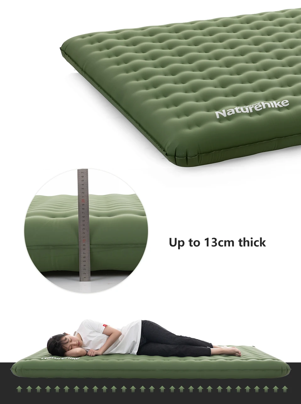 Naturehike tpu engrossado duplo colchão inflável acampamento