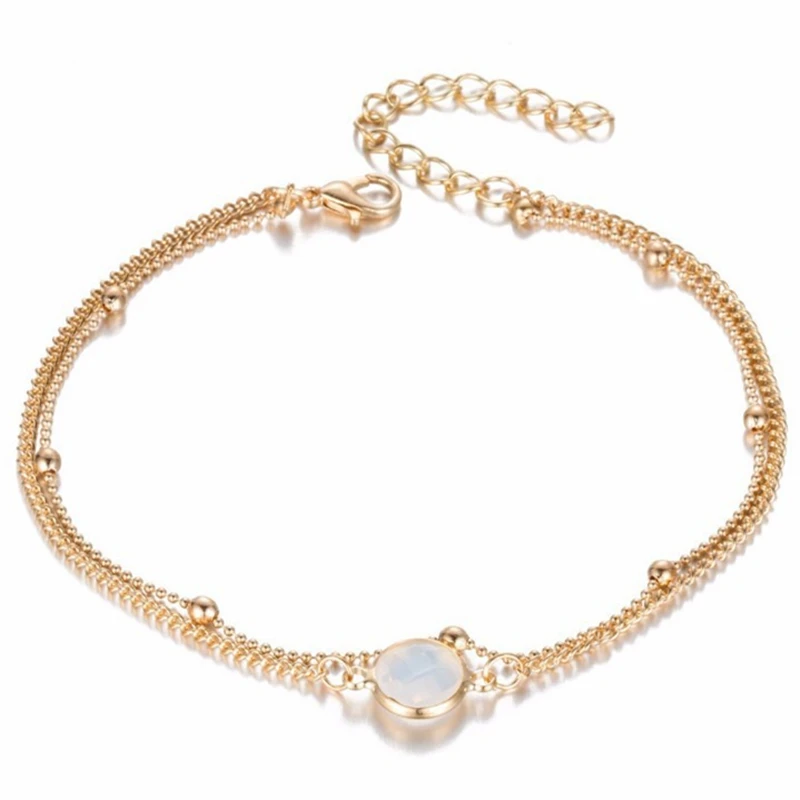 Boho опал женские браслеты на босую ногу крючком сандалии ноги ювелирные изделия ноги новые браслеты на лодыжки для женщин