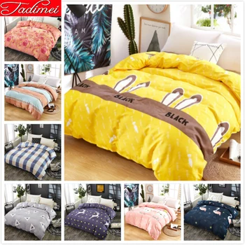 

Rabbit Ear Yellow 1 piece Duvet Cover Adult Kids Child Boy Girl Single Twin Full Double Queen Super King Size Bed Cover 150x200