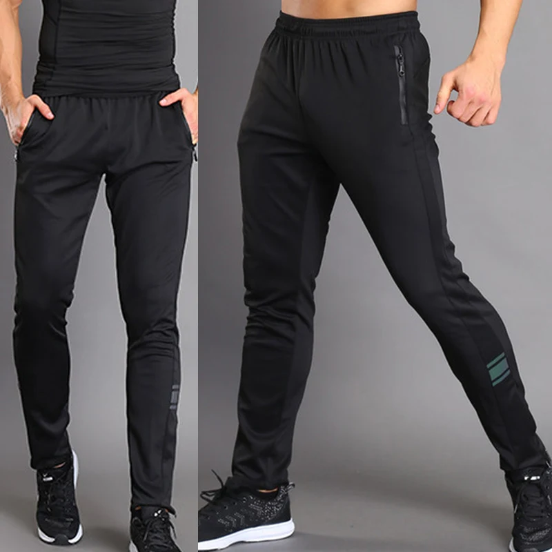 Breathable Jogging Pants Men Fitness Joggers Running Pants With Zip Pocket Training Sport Pants For Running Tennis Soccer Play