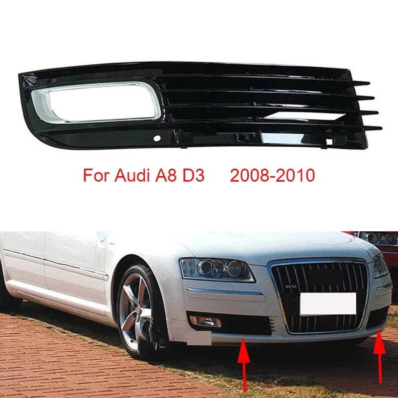 

Auto Front Left Right Bumper Fog Light Lamp Grill for AUDI A8 D3 2008 2009 2010 4E0807681 4E0807682