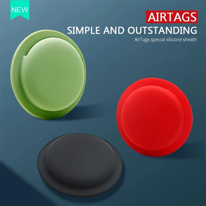 For Airtags Tracker Silicone Case Anti-lost Protective Sleeve Back Adhesive Mount Soft Cover Protector For Airtags Accessories emergency lights car Alarms & Sensors