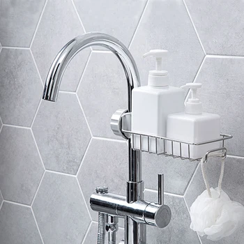 

Kitchen Stainless Steel Faucet Storage Racks Adjustable Sink Rag Sponge Draining Rack Kitchen Bathroom Soap Storage Holder Shelf