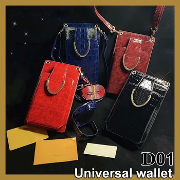 

Luxury Brand Crocodile pattern Pluggable Card Mirror universal wallet Phone Case For iphone 11 12 Pro Max PU leather Phone Bag