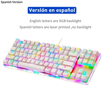 

K87S Gaming Mechanical Feel Keyboard USB Wired 87 Keys with RGB Universal Backlight Red Blue Switch for PC Computer Games Parts