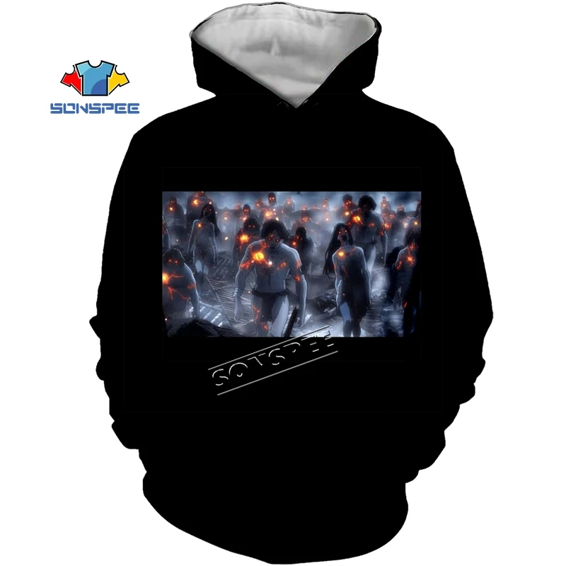 SONSPEE the Kabaneri of the Iron Fortress japan Anime 3D print Hoodie short sleeve Harajuku streetwear Pullover Fashion Hoodie - Цвет: 15