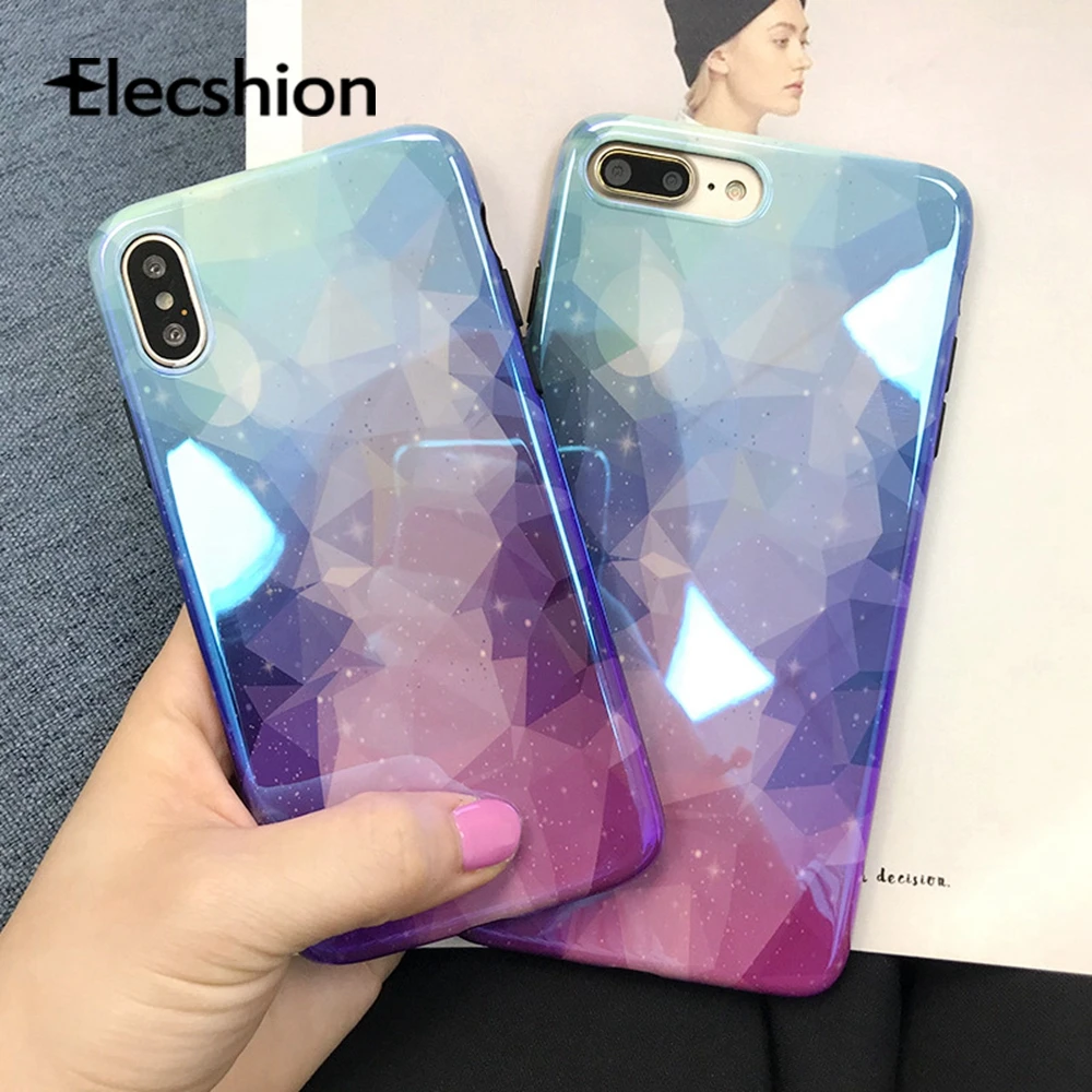 

Laser Diamond Case For iPhone 7 8 Plus XR X 6s 6 Plus Case XS Max Luxury Covers Crystal For iPhone 6 7 8 XS Max XR Glossy Capa
