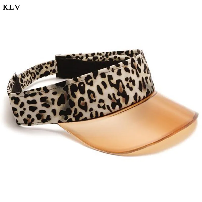 Light Leopard Женская винтажная леопардовая бейсбольная кепка, открытая Прозрачная ПВХ панель с широкими полями, регулируемая пляжная шляпа от солнца - Цвет: Light Leopard