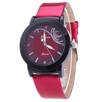 

Fashion Women Quartz Watch Butterfly Pattern Dial Analog Leather Quartz WristWatches Leisure Watch Reloj Mujer WM1156