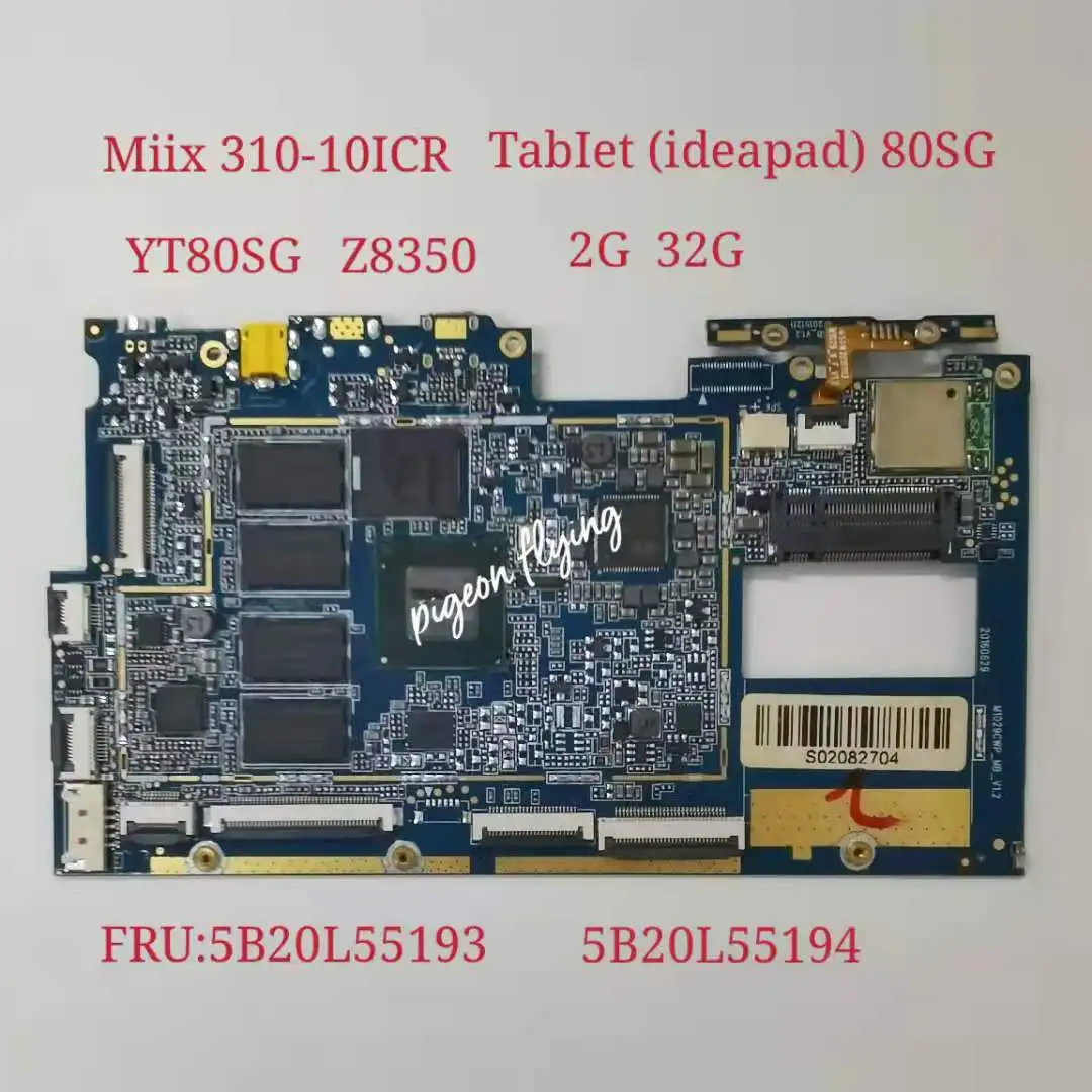 for Lenovo IdeaPad Miix 310-10ICR Motherboard Tablet  - System Board YF80SG Z8350 UMA 2G 32G FRU:5B20L55193 5B20L55194  Test ok