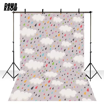 

DAWNKNOW Cloud Vinyl Photography Background For Newborn Color Raindrop Photo Shoot Backdrop For Personal Photo Studio S1993