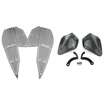 

1 Set for Yamaha Foot Pegs Plates Footrest Step Pads & 1 Pair Motorcycle Handguards Handlebar Protective