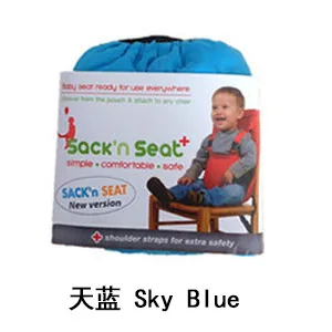 Sky Blue Детский стул для путешествий складывающийся стирающийся матрасик для обеденный высокий обеденный стол крышка сиденье ремень безопасности Кормление сиденье для ребенка - Цвет: Sky Blue
