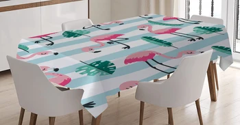 

Flamingo Tablecloth Kitchen Dining Table Decorations Covers Beautiful Animal Square Washable Cloth Cabinet Tea Table Home Table