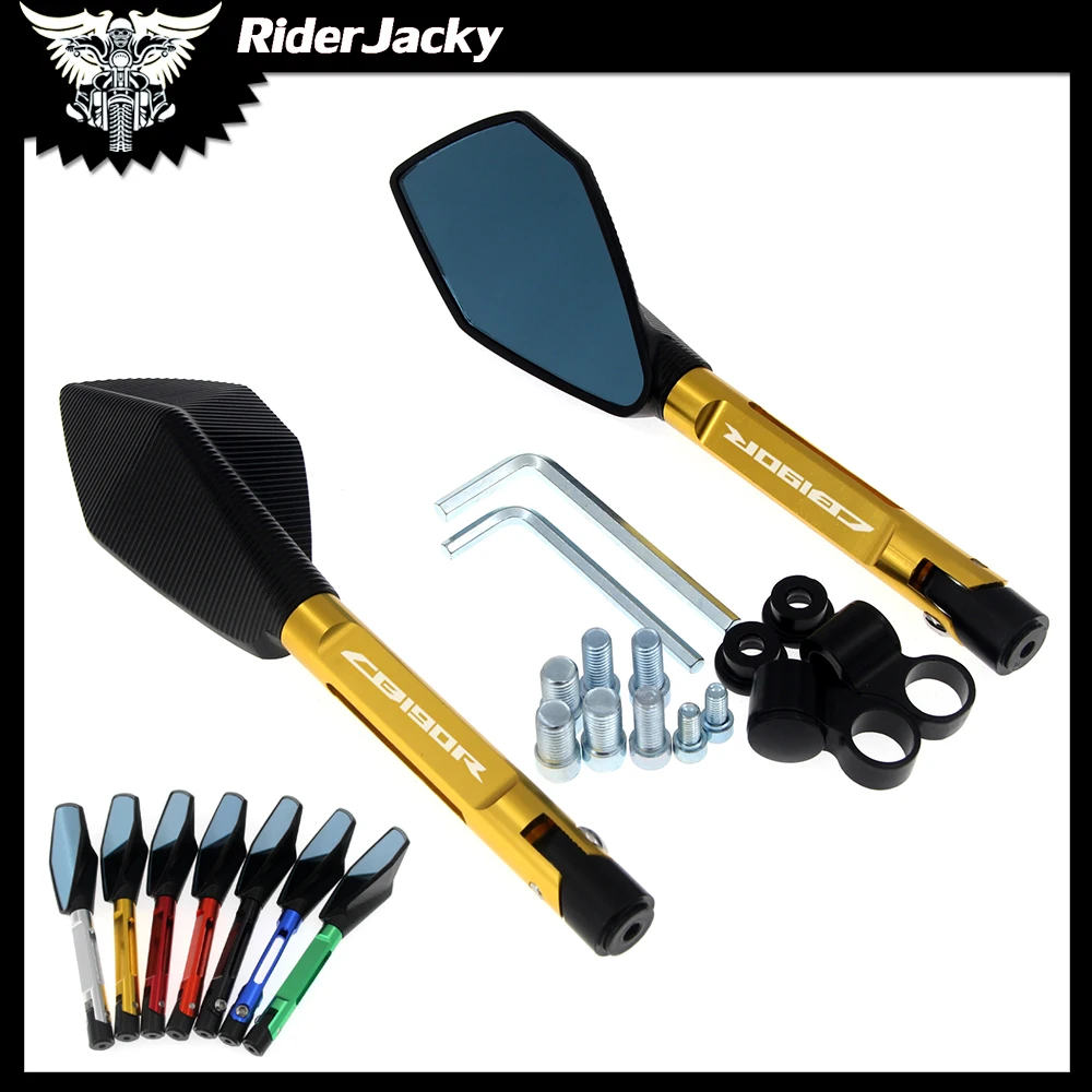 

Aluminum Motorcycle Handlebar Rear View Mirrors Anti-glare Mirror for HONDA CB190 CB190R CB190F CB190X