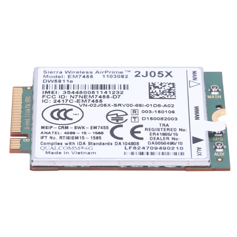 HOT-WIRCARD EM7455 DW5811E PN внутренней катушкой, 8J6X0 FDD/аппарат, который не привязан к оператору сотовой связи LTE CAT6 модуль 4G 4G сим-карту для E7270 E7470 E7370 E5570 E5470 точность 7720 7520
