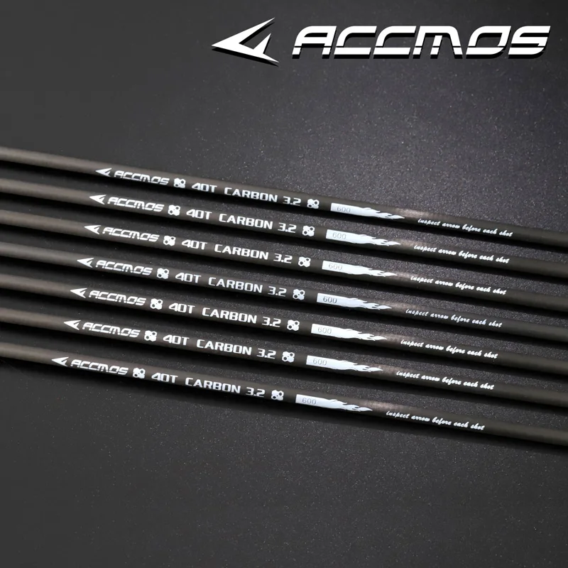 Flèches Carbone Pur 31 Pouces – Spine 500/600/900 – ID 4,2 Mm – Lot De 6 Ou 12 – Tir à L’arc